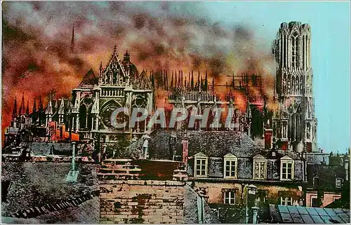 Cartes postales REIMS Incendie  du 19 Septembre 1914