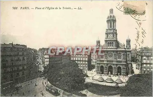 Cartes postales PARIS Place et l'Eglise de la Trinite