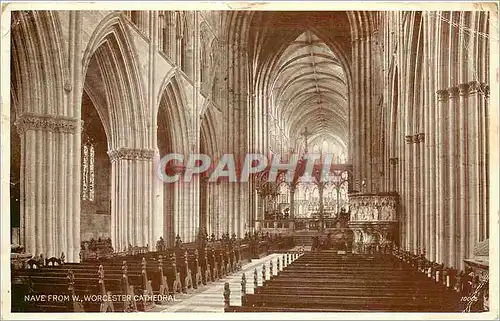 Ansichtskarte AK NAVE FROM W.  WORCESTER CATHEDRAL