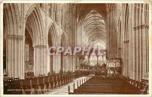 Cartes postales NAVE FROM W.  WORCESTER CATHEDRAL