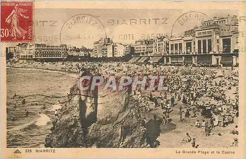 Cartes postales BIARRITZ La grande Plage et le Casino