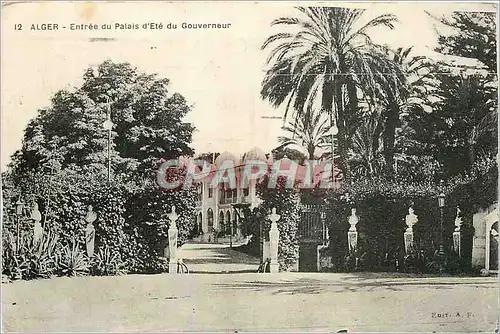 Cartes postales ALGER - Entr�e du Palais d'�t� du Gouverneur