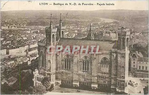 Cartes postales LYON - Basilique de N.-D. de Fourvi�re - Fa�ade lat�rale