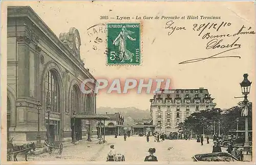 Cartes postales Lyon - La Gare de Perrache et H�tel Terminus