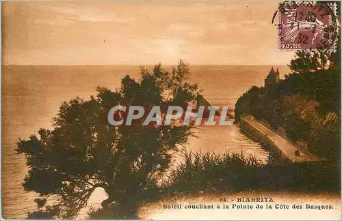 Cartes postales BIARRITZ - Soleil couchant � la pointe de la c�e des Basques