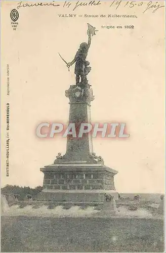 Cartes postales VALMY - Statue de Kellermann rig� en 1892