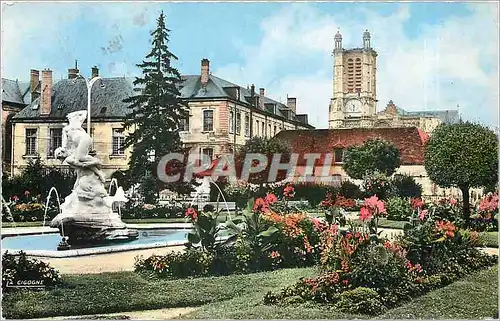 Moderne Karte TROYES Jardin de la Pr�fecture - La Cath�drale et l'Hotel-Dieu
