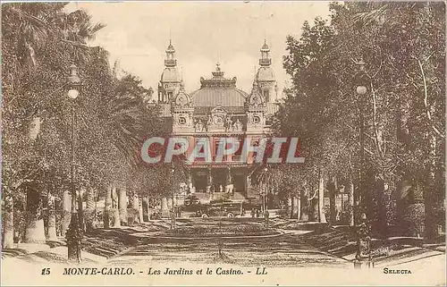 Cartes postales MONTE-CARLO - Les Jardins et le Casino