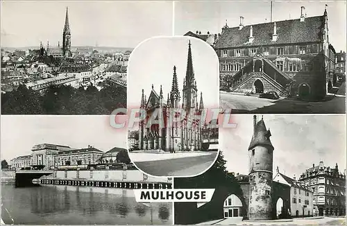 Ansichtskarte AK MULHOUSE Vue G�n�rale - Hotel de Ville Eglise St-Etienne - Gare - Tour Salvador