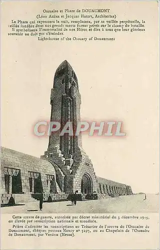 Cartes postales Ossuaire et Phare de DOUAUMONT