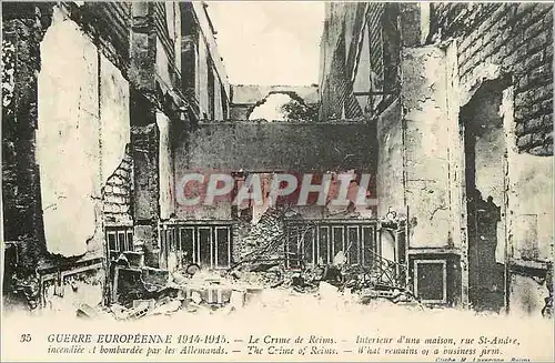 Cartes postales Le Crime de Reims Interieur d'une maison Rue St Andre