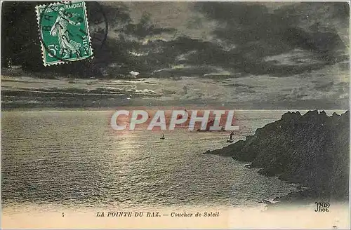 Ansichtskarte AK LA POINTE DU RAZ - Coucher de Soleil