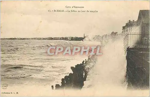 Ansichtskarte AK St MALO - Le Sillon un jour de temp�te