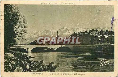Cartes postales GRENOBLE L'Is�re et la chaine de Belledonne