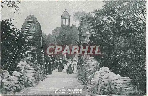 Cartes postales PARIS - Buttes-Chaumont Le Pont suspendu