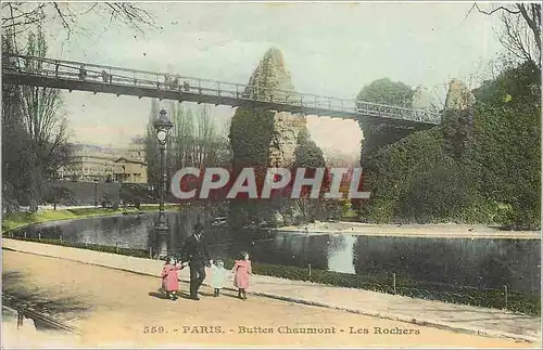 Cartes postales PARIS - Buttes-Chaumont - Les Rochers