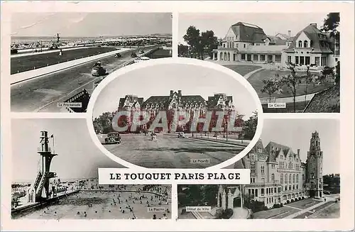 Moderne Karte LE TOUQUET PARIS PLAGE La promenade Le casino La piscine Hotel de ville