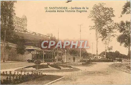 Cartes postales SANTANDER-Jardines de la Avenida Rena Victoria Eugenia Tramway