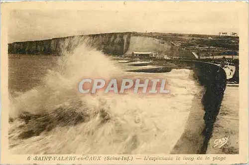 Cartes postales SAINT VALERY EN CAUX ( Seine.Inf)-L'esplanade le long de la Plage