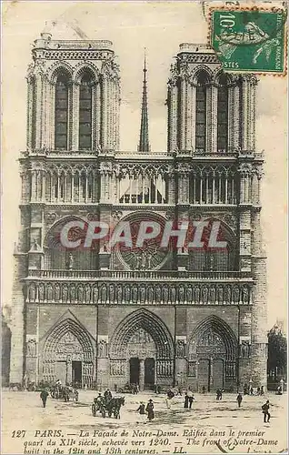 Ansichtskarte AK PARIS-La fa�ade de notre dame Edifi�e dans le premier