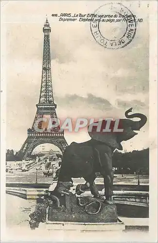 Cartes postales PARIS-Tour Eiffel Elephant