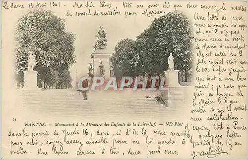 Cartes postales NANTES Monument a la memoire des enfants de la Loire Inf