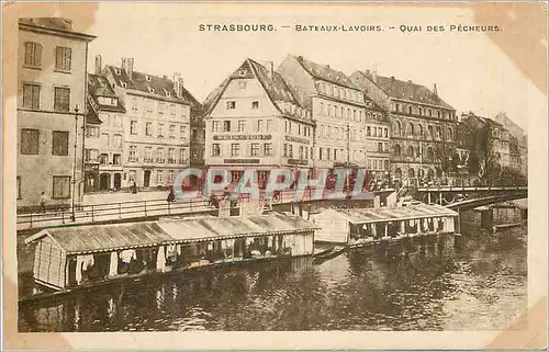 Ansichtskarte AK STRASBOURG-BATEAUX-LAVOIRS-QUAI DES PECHEURS