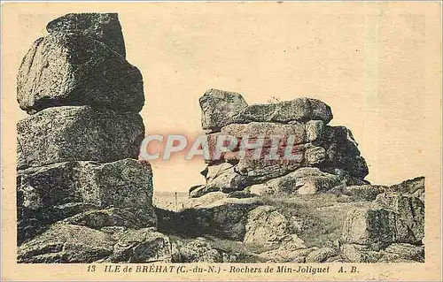 Ansichtskarte AK ILE DE BRAHAT (C DU N)-Rochers de Min-Joliguet A.B