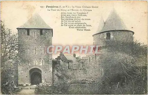 Ansichtskarte AK Fougeres (I et V) -Le vieux chateau feodal.La Tour du Halay et l'Entr�e du Chateau