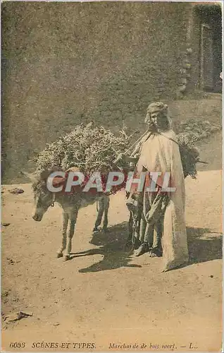 Cartes postales SCENES ET TYPES-Marchande de bois mort Ane Mule