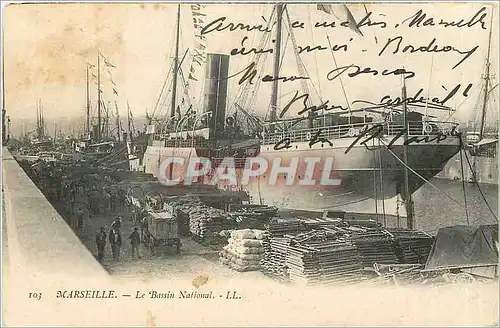 Cartes postales MARSEILLE.Le Bassin national-LL Bateau