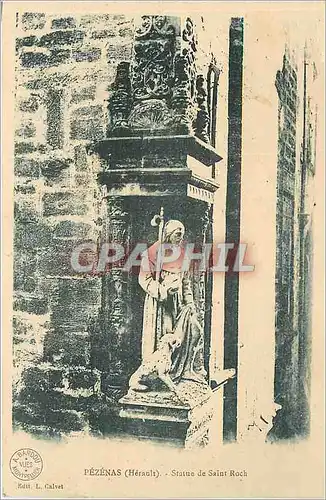 Cartes postales PEZENAS (Herau) Statue de Saint Rock