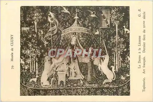 Cartes postales MUSEE DE CLUNY. La Dame a la Licorne. Tapisserie. Art francais  dernier tiers du XV eme siecle