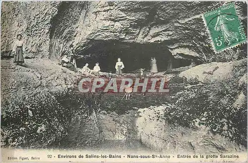 Cartes postales Envi. De Salins les Bais-nans-sous-Ste Anne-Entr�e de la grotte Sarzine