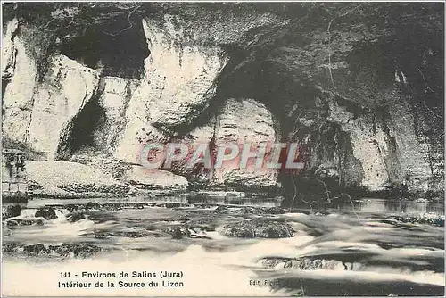 Cartes postales ENV. DE Salins ( jura) Interieur de la source du Lizon