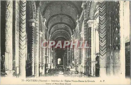 Cartes postales POITIERS(Vienne)- Interieur de l'Eglise Ntre-Dame la Grande