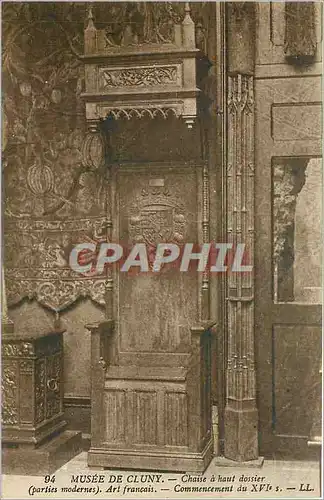 Cartes postales MUSEE DE CLUNY-Chaise a haut dossier