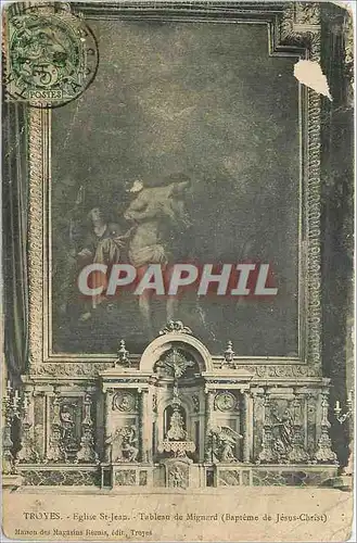 Ansichtskarte AK TROYES-Eglise St JeanTableau de Mignard (Bapteme de Jesus -Christ)