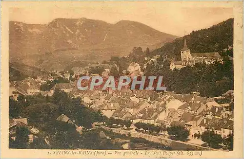 Cartes postales SALINS-LES BAINS (JURA).Vue generale.Le mont Poupet