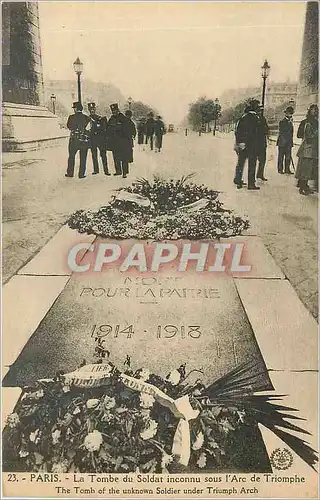 Ansichtskarte AK Paris La tombe du soldat inconnu sous l'Arc de Triomphe