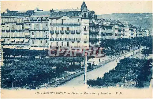 Cartes postales SAN SEBASTIAN-Plza de Cervantes y Avenida