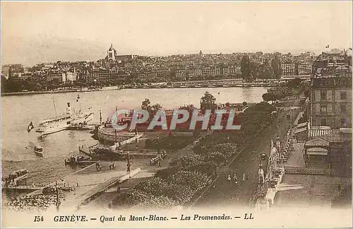Cartes postales GENEVE-Quai du Mont Blanc-Les Promenades