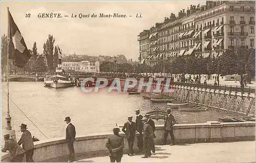 Cartes postales GENEVE-Quai du Mont-Blanc-LL Bateau