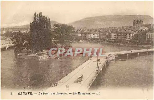 Cartes postales GENEVE-Les Pont des Bergues-Ile Rousseau-LL