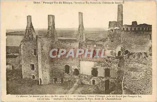Cartes postales Presqu'ile de Rhuys-Interieur les Ruines du Chateau de Suseinnid