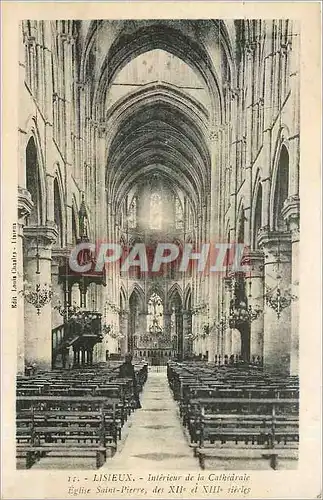 Cartes postales LISIEUX-Interieur de la Cathedrale.Eglise Saint-Pierre   des XII et XIII eme siecle