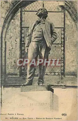 Cartes postales ROUEN-Rue Thiers-Statue de Gustave Flaubert