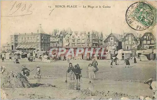 Cartes postales BERCK-PLACE-La plage et le Casino