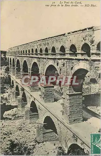 Cartes postales Le Pont du Gard.Vue prise e la Rive roite