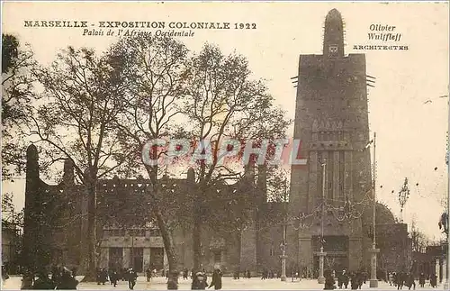 Cartes postales MARSEILLE-EXPOSITION COLONIALE Palais de l'Afrique Occidentale